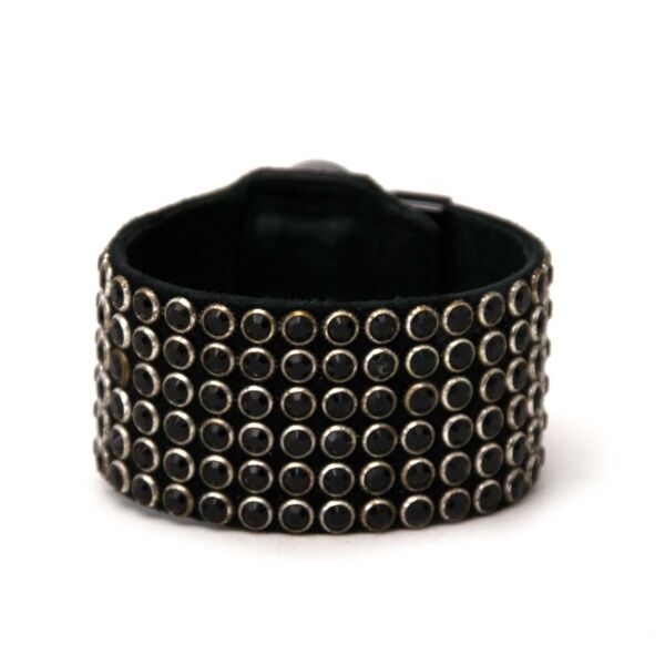 tweedehands balmain black leather bracelet te koop bij labellov