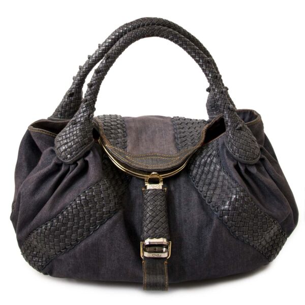 Buy fendi denim spy bag at labellov vintage fashion webshop belgium antwerp