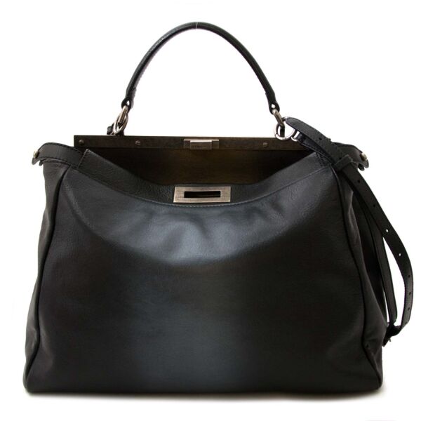 Fendi Peekaboo Black Grey Ombre + Strap acheter en ligne seconde main 