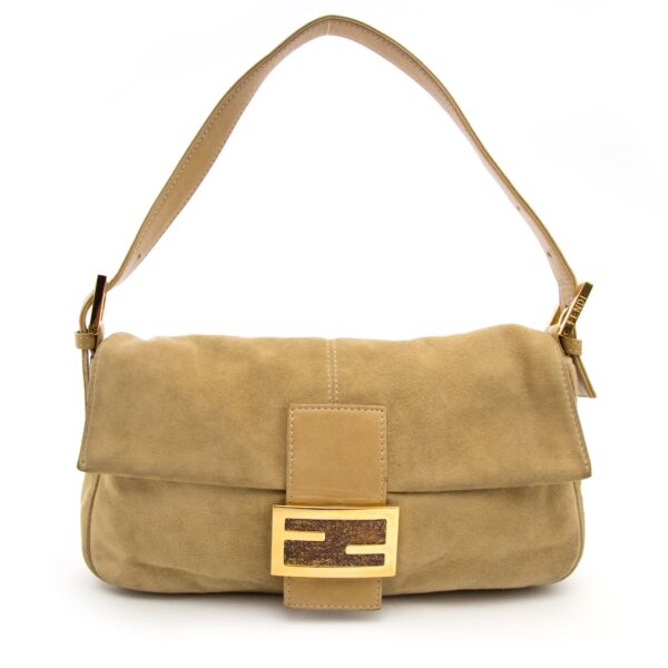 We buy and sell your secondhand Fendi Gold Suede Baguette Bag for the best price