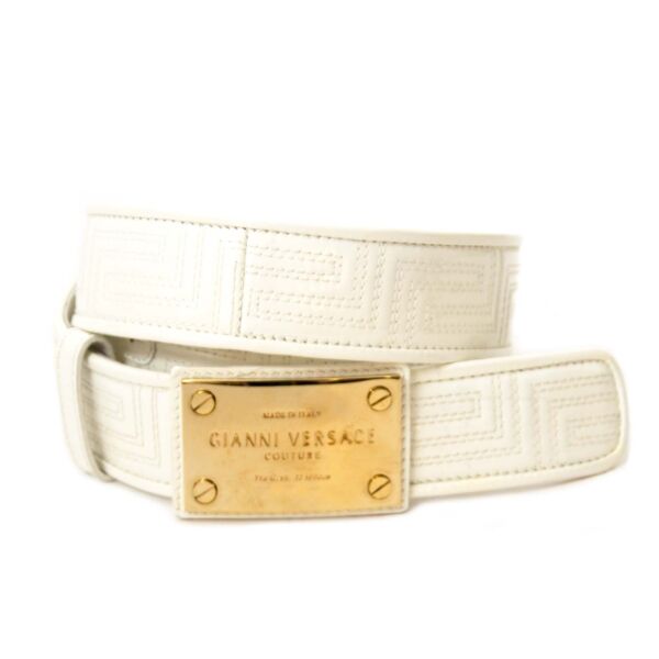 Gianni Versace Couture White Patent Belt for sale online