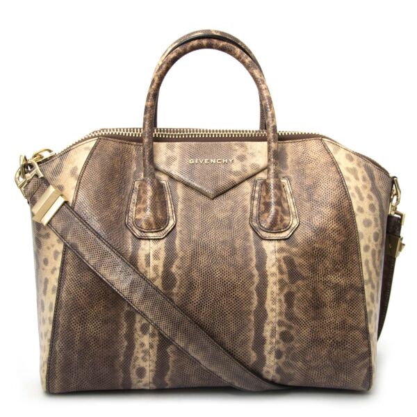 Givenchy Antigona Medium Brown Snakeskin Tote Bag