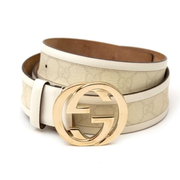 gucci white monogram belt now online at labellov.com for the best price