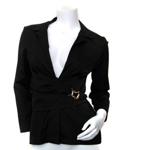 gucci front belted black shirt now for sale at labellov vintage fashion webshop belgium