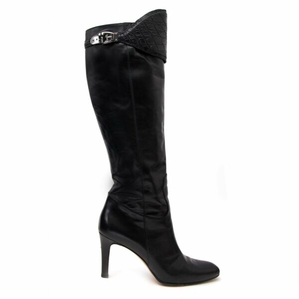 achetez maintenant belle noir cuir bottes de Gucci chez labellov. ou dans notre showroom d'Anvers 