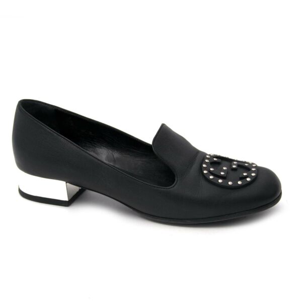 acheter en ligne seconde main Gucci Black Loafers Silver Heels Size 39