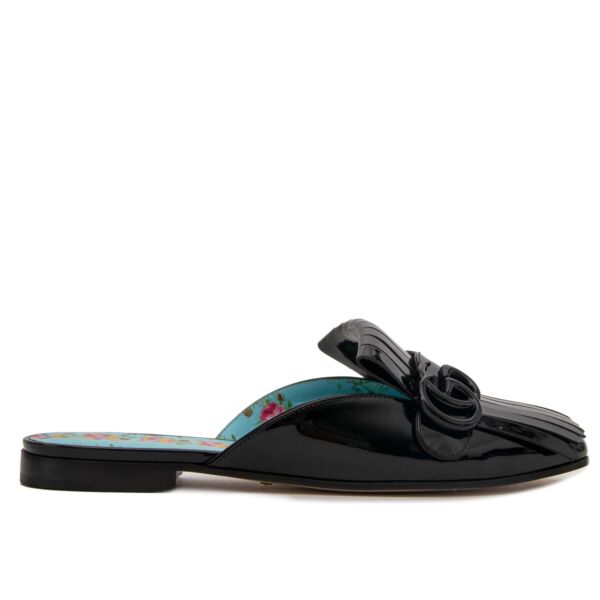 Gucci Marmont Patent Leather Slide - Size 38