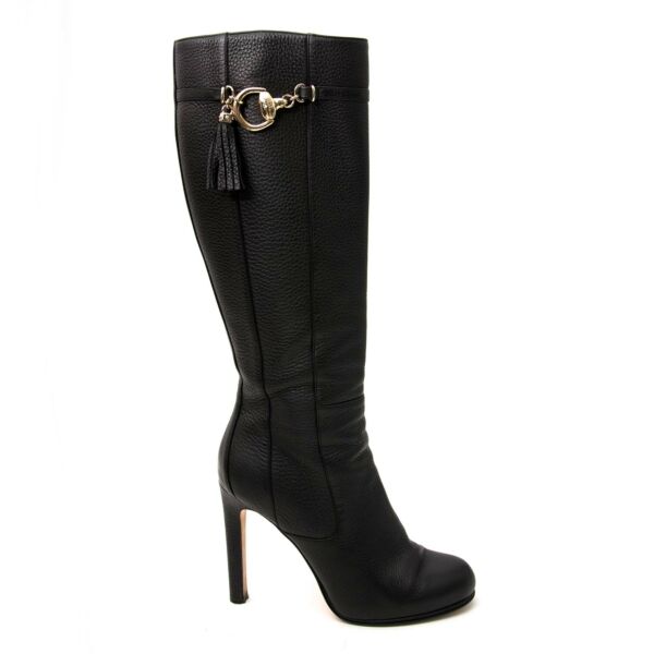 Gucci Black Leather Boots - size 38