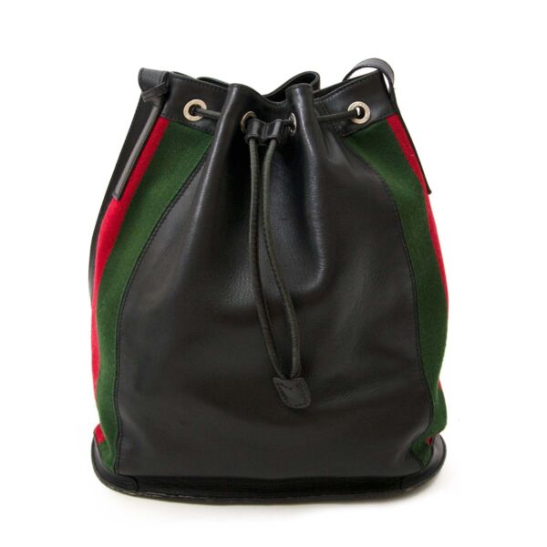 acheter en ligne seconde main Gucci Black Vintage Web Bucket Bag . 