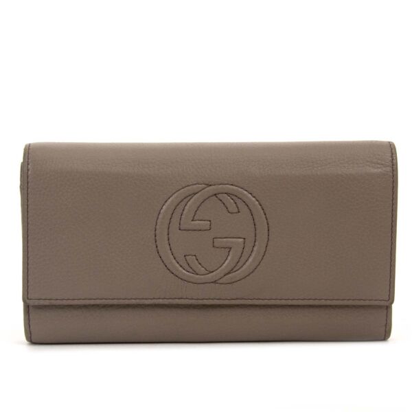 gucci grey soho leather wallet now for sale at labellov vintage fashion webshop belgium