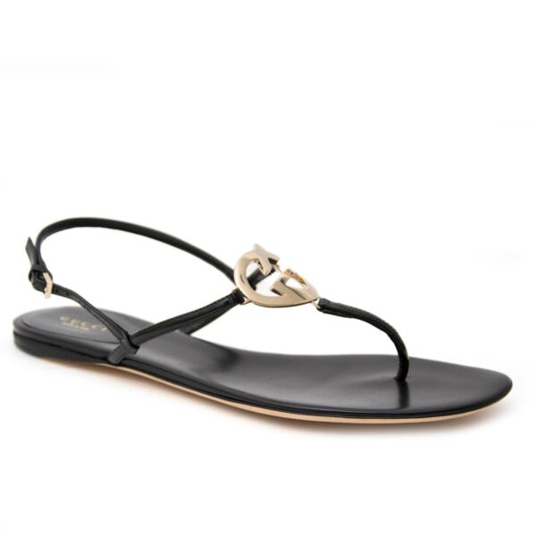 Gucci Black GG Heart Sandals koop veilig online aan de beste prijs 
