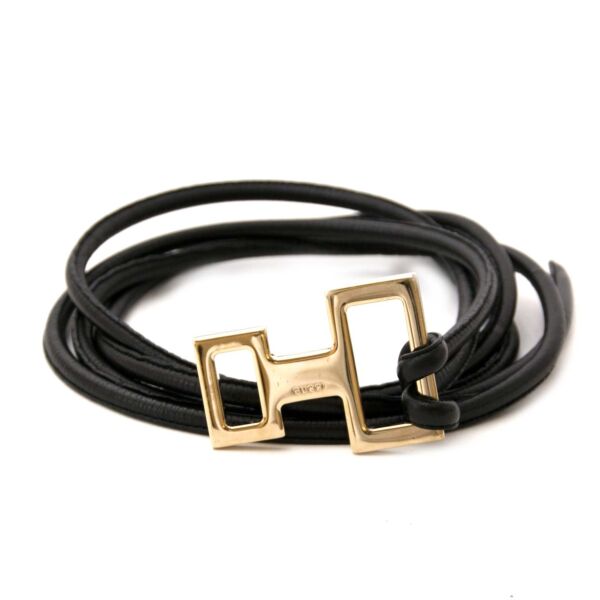 Gucci Black Leather Wrap-around Belt for sale