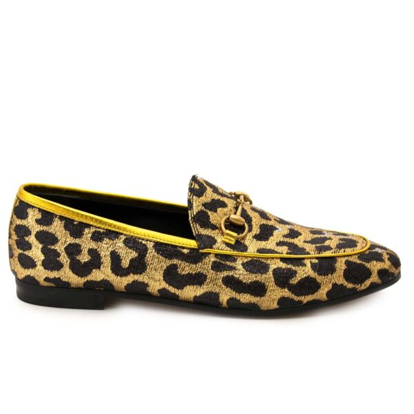gucci metallic leopard print loafers now for sale at labellov vintage fashion webshop belgium