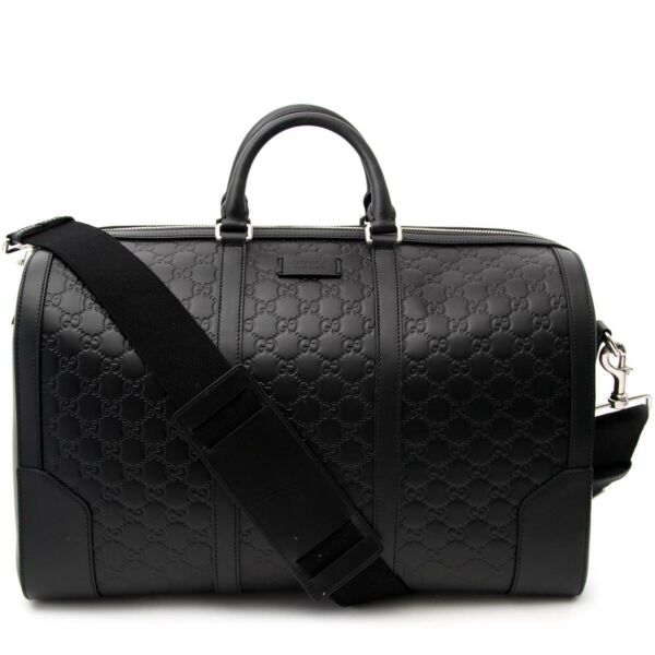 acheter en ligne pour le meilleur prix seconde main comme neuf 100% authentic Gucci Signature leather duffle Weekender 