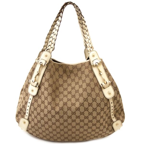 Buy authentic gucci monogram pelham bag at labellov vintage fashion webshop belgium