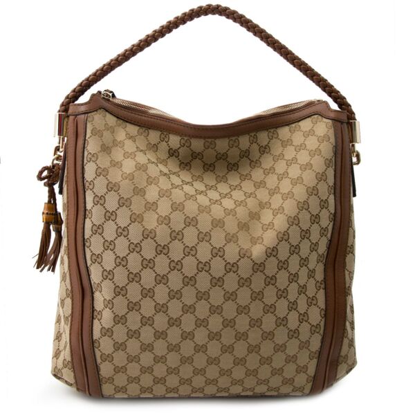  Gucci Beige/Brown GG Canvas Bella Large Hobo Bag  online as new for the best price 