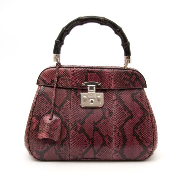 Buy a Gucci Lady Lock Wine Python Top Handle Bag online
