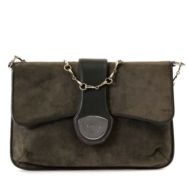 Koop en verkoop uw authentieke Gucci Grey Suede Shoulder Bag 