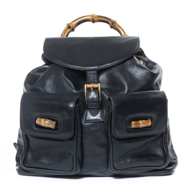Gucci Black Bamboo Backpack