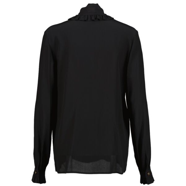 Gucci Black Neck Tie Silk Blouse Shirt - Size IT42