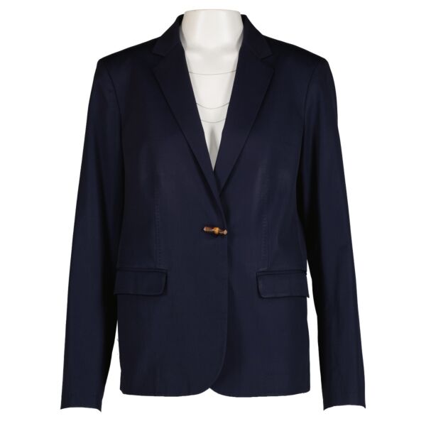 Gucci Bamboo Button Blue Wool Blazer Jacket
