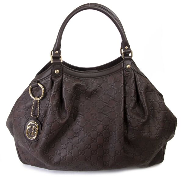 Gucci Sukey Monogram Leather Bag now for sale at labellov vintage fashion webshop belgium