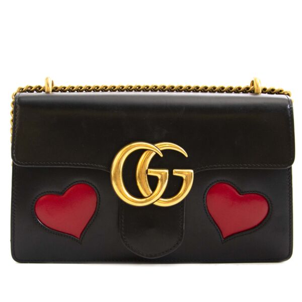 Gucci GG Marmont Black Leather Shoulder Bag