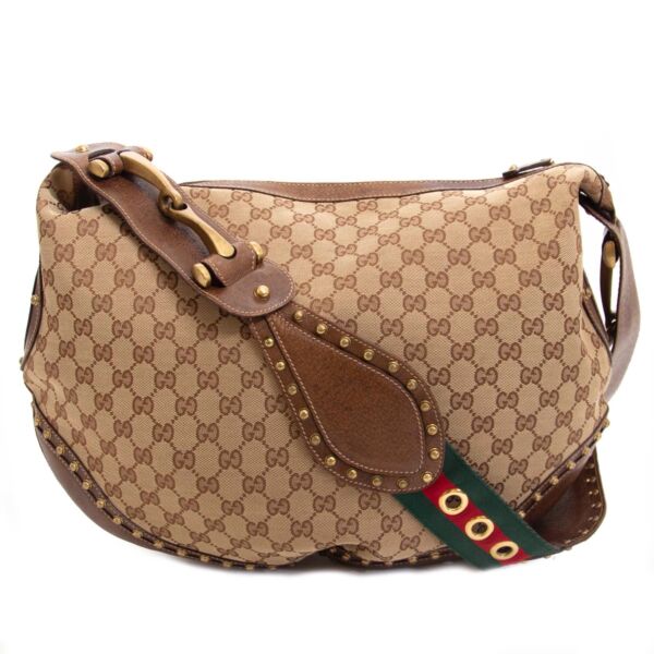 Buy an authentic second hand Gucci Monogram Pelham Shoulder bag in very good condition at Labellov 