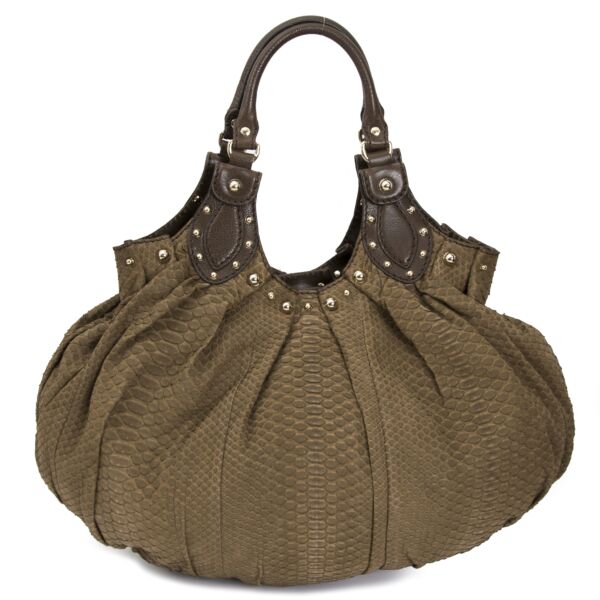 shop safe online your econdhand Gucci Taupe Python Hobo Bag 