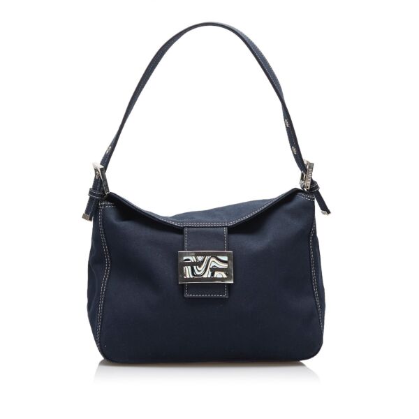 Shop safe online at Labellov in Antwerp, Brussels and Knokke this 100% authentic second hand Fendi Blue Fabric Shoulder Bag