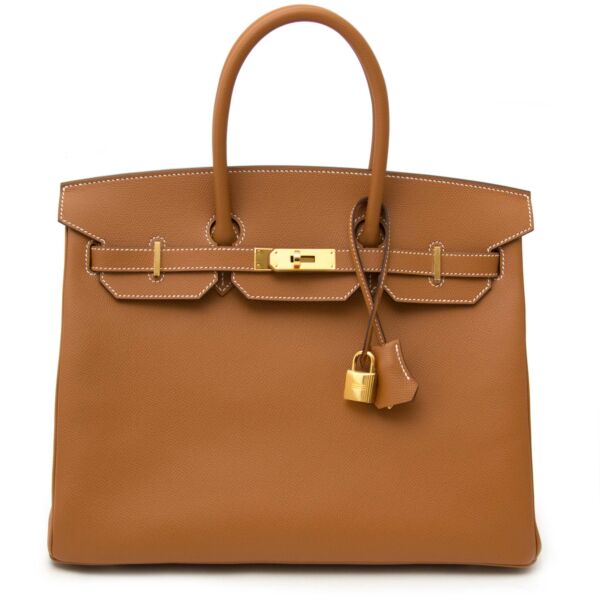 Buy your authentic Hermès Birkin 35 Gold Epsom GHW