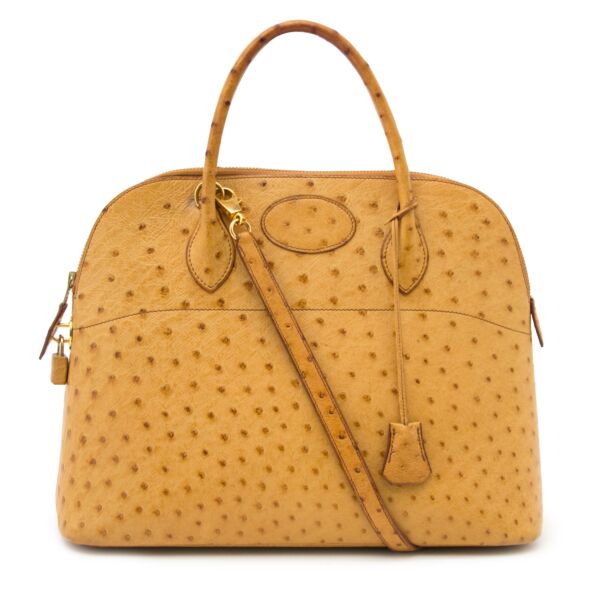 pour le  meilleur prix seconde main Hermes Ostrich Bolide 35 Bag 