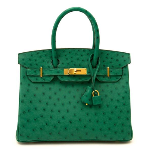 shop safe and secure online at labellov.com Hermès Birkin 30cm vert vertigo ostrich GHW