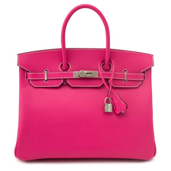 acheter en ligne seocnde main Very Rare Never Used  Hermes Birkin 35 cm Candy Veau Epsom Rose Tyrien 