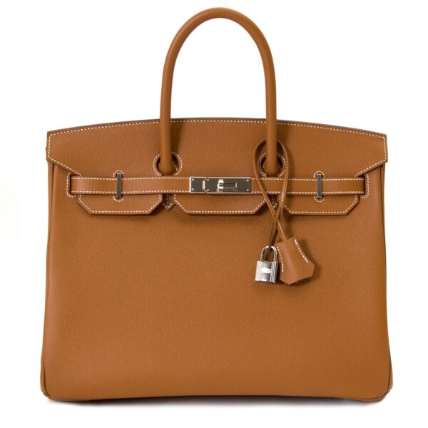 Hermès Birkin 35 Epsom Gold PHW  for sale exclusively at Labellov secondhand luxury