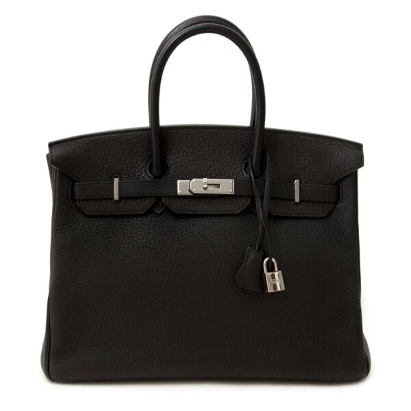 Hermès Birkin 35 Black Taurillon Clemence PHW now online at labellov.com