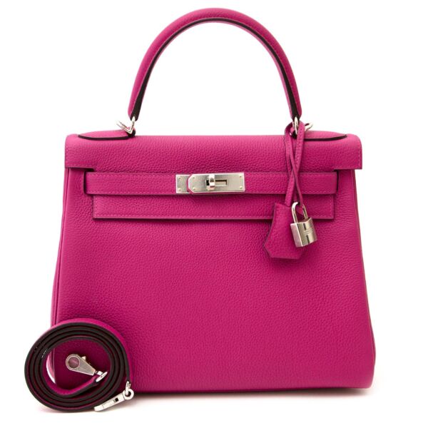 shop safe and secure online at labellov.com Hermès Kelly 28 Togo Pourpre phw