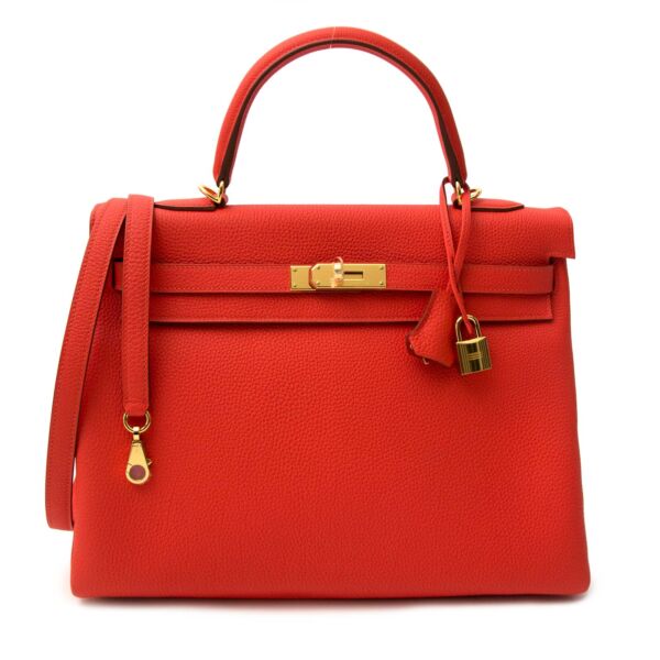 Hermès Kelly 35 Togo Capucine GHW now online at labellov.com buy safe and secure online