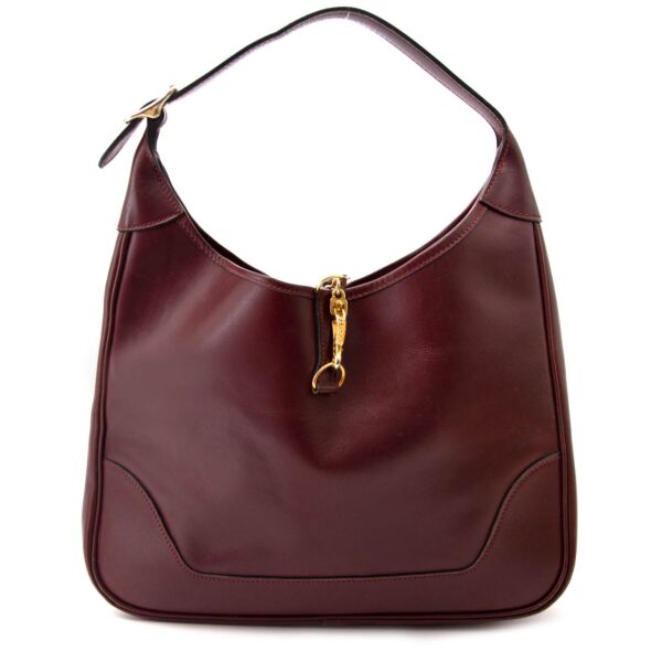 Hermès Trim Calf Leather Bordeaux Hobo Bag now online at labellov.com for the best price