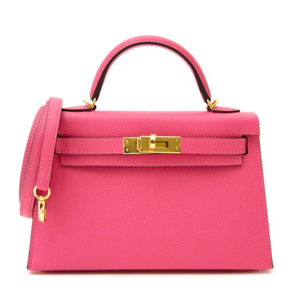 Hermès Kelly II Mini Veau Epsom Rose Azalee GHW shop safe and secure online at labellov.com 