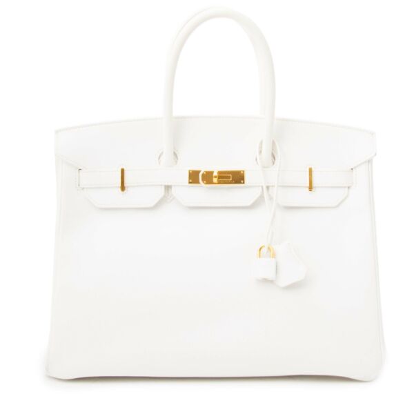 Hard To Find Hermes White Epsom Birkin 35 GHW 