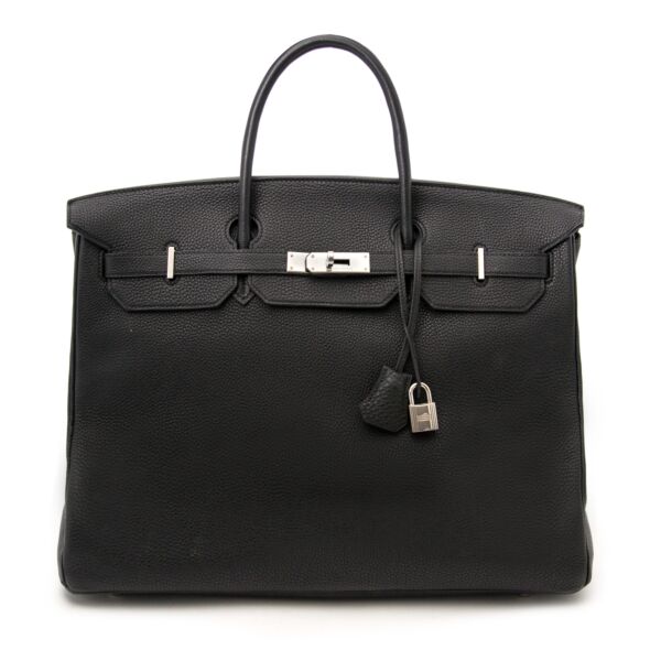 Hermès Birkin 40 black clemence taurillon togo now online at labellov.com