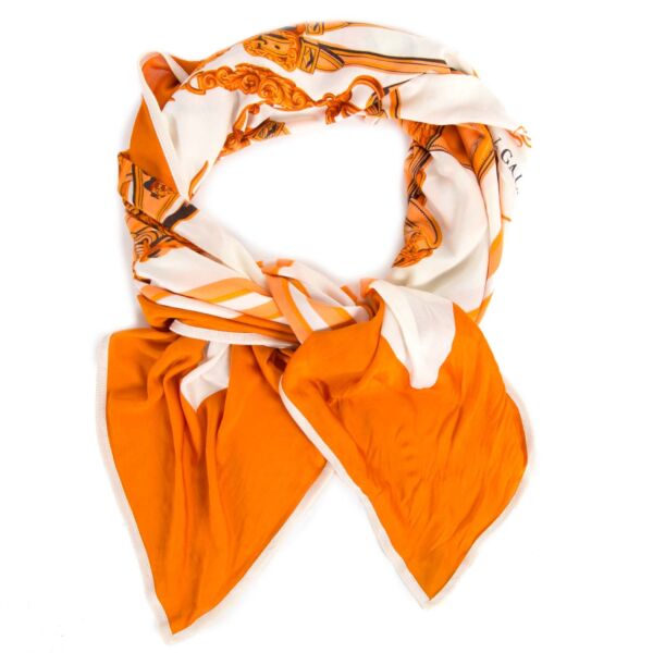 Hermès Silk Orange Bride De Gala Scarf available online at Labellov secondhand luxury