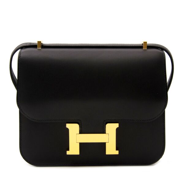 Never Used Hermès Constance 18cm Black Mini Veau Evercalf GHW for sale online at Labellov secondhand luxury