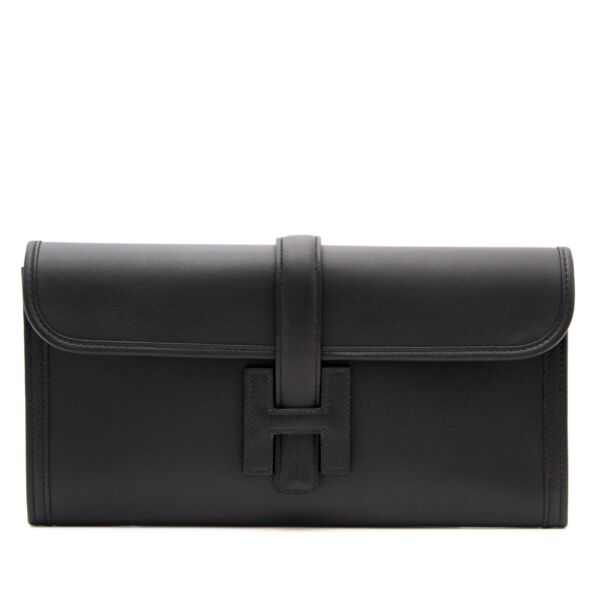 Hermes Jige Elan Black Clutch Now online at labellov.com for the best price, no waitinglists involved