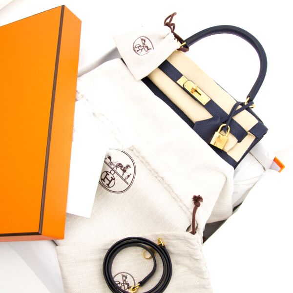 Hermès Kelly 28 Sellier Togo Bleu Nuit GHW