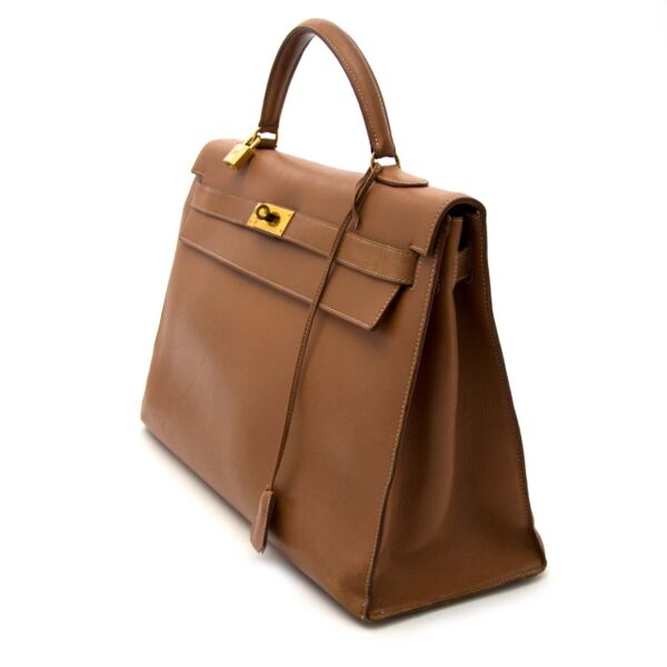 Hermès Kelly 40 Gold Sellier Cuir Courchevel GHW