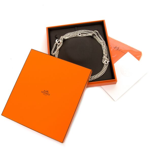 Hermès Sautoir Agora PM Silver Necklace now for sale at labellov vintage fashion webshop belgium