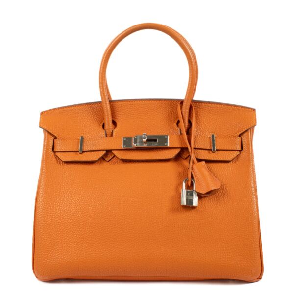Authentic second hand vintage Hermès Birkin 30 orange on www.labellov.com