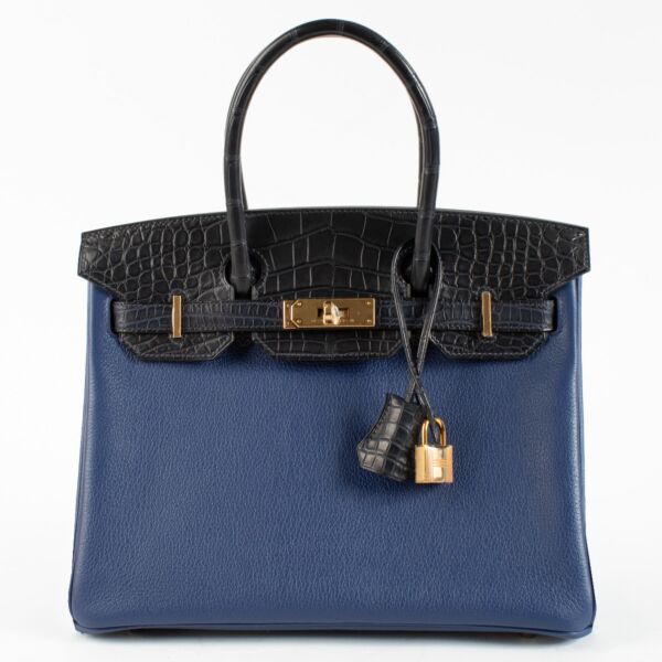 Hermès Birkin 30 Touch Bleu Saphir/Bleu Marine Novillo/Alligator GHW